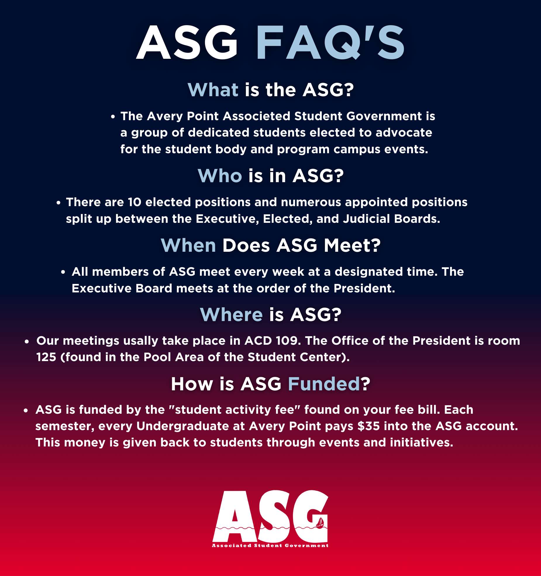 Frequently Asked Questions About the ASG